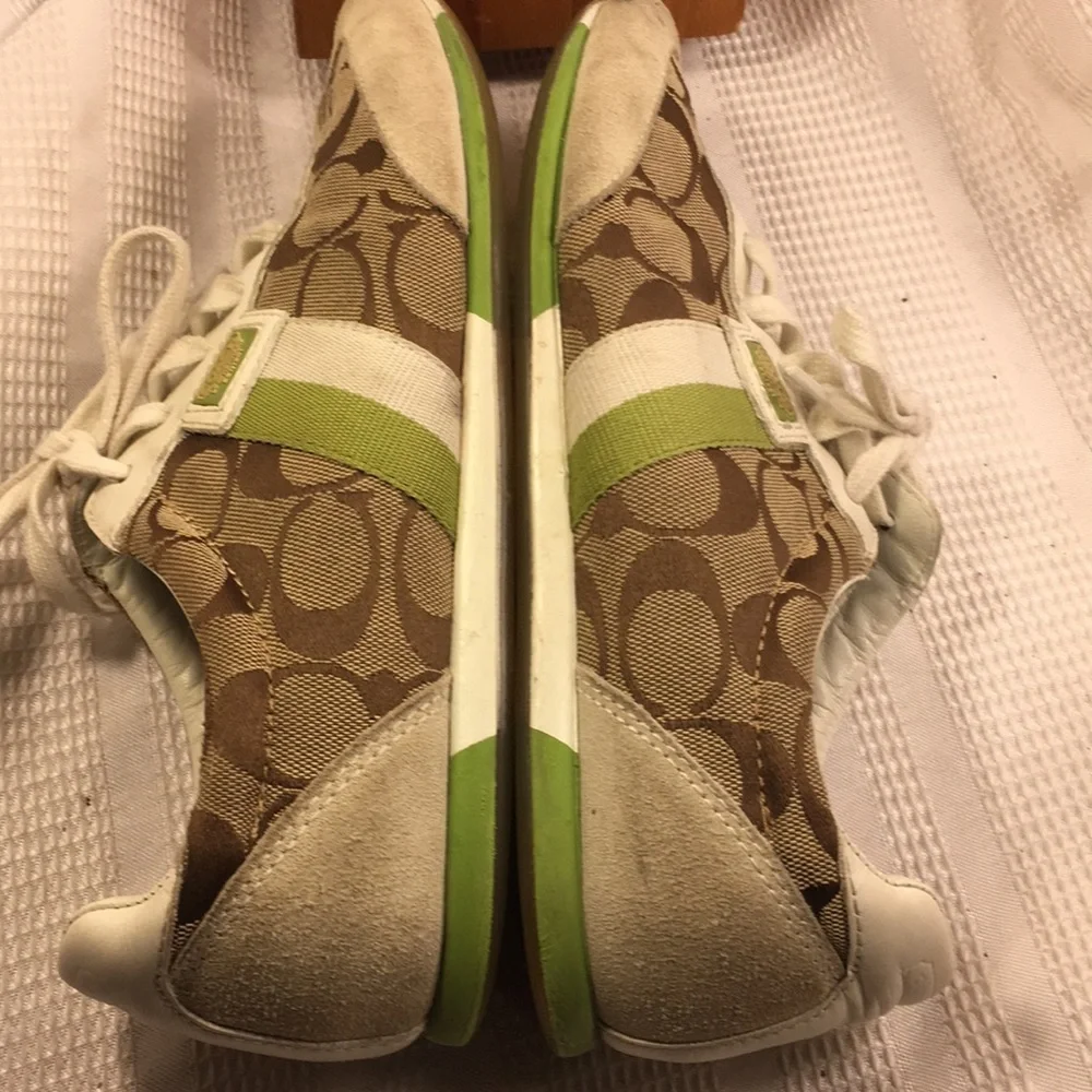 Coach iconic monogrammed canvas/leather sneakers